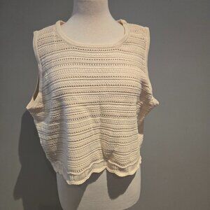 George Women’s Crochet Knit Tank Top | Size XL | Cream